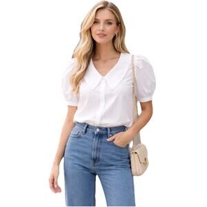 BB Dakota Steve Madden white blouse puffy sleeve size Small